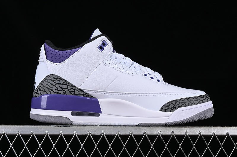 AIR JORDAN 3 VERT PIN BLANC/NOIR/GRIS/VIOLET