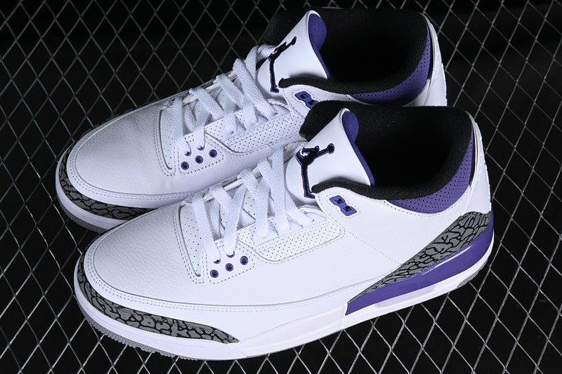 AIR JORDAN 3 VERT PIN BLANC/NOIR/GRIS/VIOLET