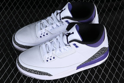 AIR JORDAN 3 VERT PIN BLANC/NOIR/GRIS/VIOLET