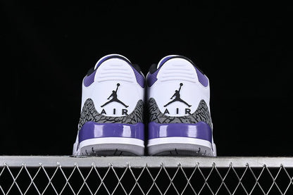 AIR JORDAN 3 VERT PIN BLANC/NOIR/GRIS/VIOLET