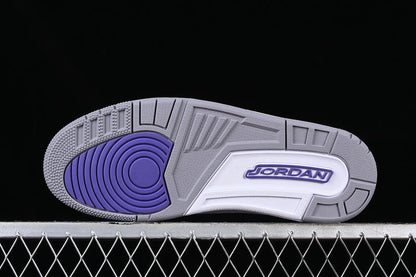 AIR JORDAN 3 VERT PIN BLANC/NOIR/GRIS/VIOLET