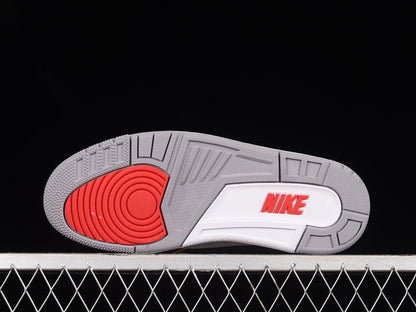 AIR JORDAN 3 RETRO 2022 BLANC/ROUGE FEU/GRIS CIMENT/NOIR