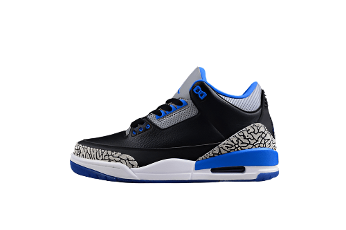 AIR JORDAN 3 RETRO NOIR/BLEU SPORT GRIS LOUP