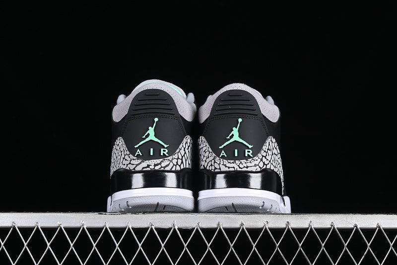 AIR JORDAN 3 RETRO GREEN GLOW NOIR/VERT LUMINEUX/GRIS LOUP/BLANC 