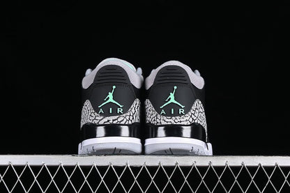 AIR JORDAN 3 RETRO GREEN GLOW NOIR/VERT LUMINEUX/GRIS LOUP/BLANC 