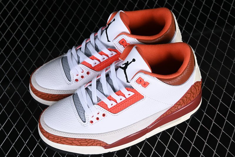AIR JORDAN 3 RETRO GS MARS STONE BLANC/NOIR/MARS STONE/ORANGE ÉQUIPE