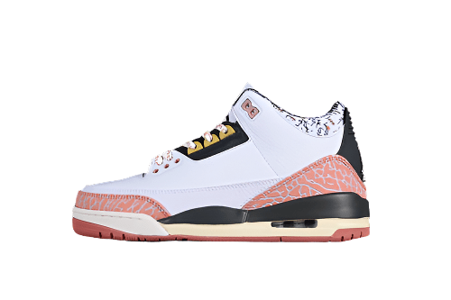AIR JORDAN 3 RETRO GS BLANC/ANTHRACITE/ROUGE POUSSIÈRE D'ÉTOILES/VOILE/OR SATURNE