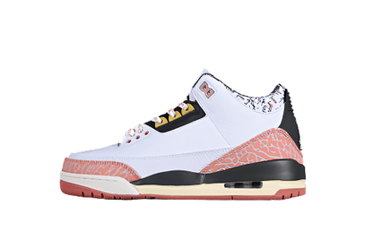 AIR JORDAN 3 RETRO GS BLANC/ANTHRACITE/ROUGE POUSSIÈRE D'ÉTOILES/VOILE/OR SATURNE