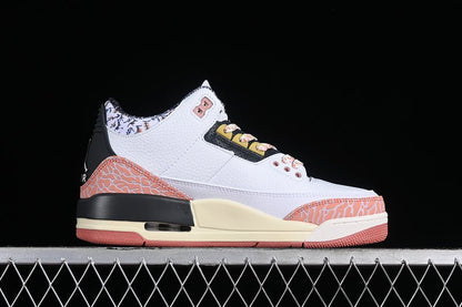 AIR JORDAN 3 RETRO GS BLANC/ANTHRACITE/ROUGE POUSSIÈRE D'ÉTOILES/VOILE/OR SATURNE