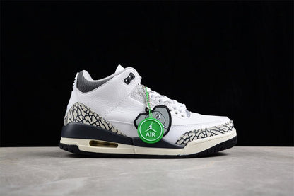 AIR JORDAN 3 RETRO GS BLANC/NOIR/FER/GRIS CLAIR/VOILE/GRIS CIMENT