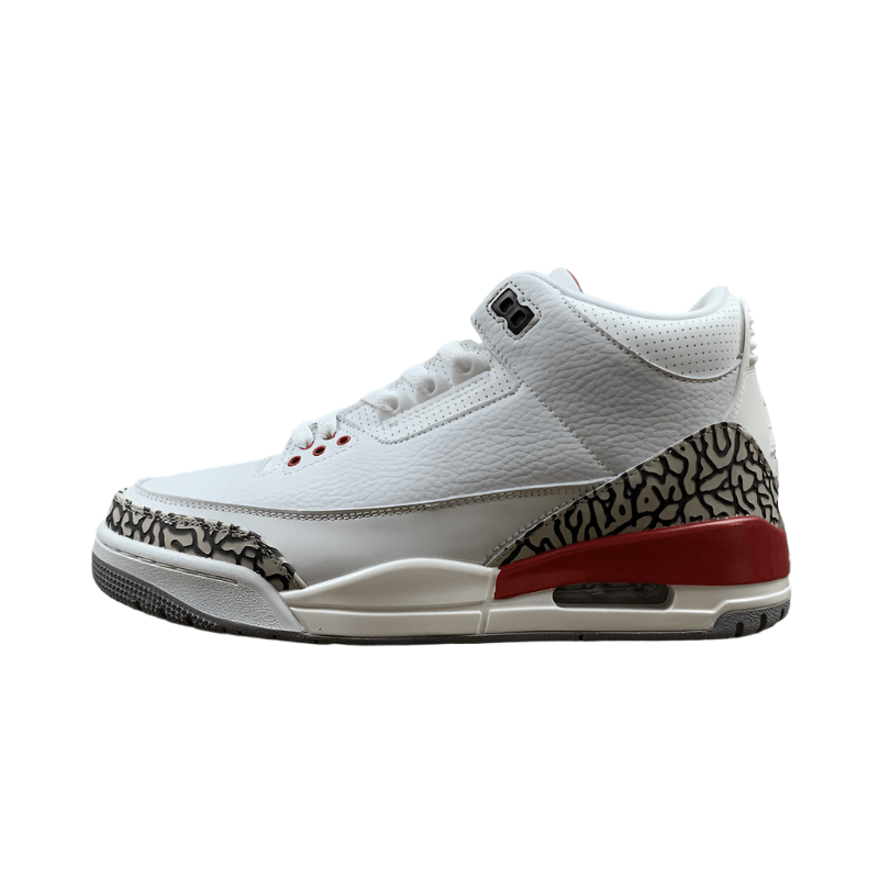 AIR JORDAN 3 RETRO HALL OF FAME BLANC/GRIS CIMENT-NOIR-ROUGE FEU