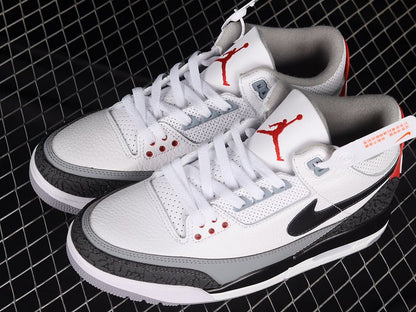 AIR JORDAN 3 RETRO NRG BLANC TINKER/ROUGE FEU-GRIS CIMENT-NOIR
