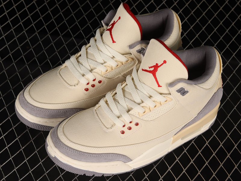 AIR JORDAN 3 RETRO SE MUSLIN/ROUGE UNIVERSITÉ/GRIS CIMENT/VOILE