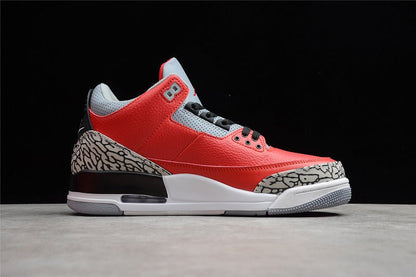 AIR JORDAN 3 RETRO SE UNITE ROUGE FEU/ROUGE FEU/GRIS CIMENT/NOIR