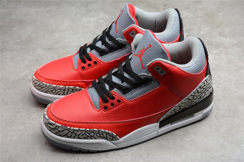 AIR JORDAN 3 RETRO SE UNITE ROUGE FEU/ROUGE FEU/GRIS CIMENT/NOIR