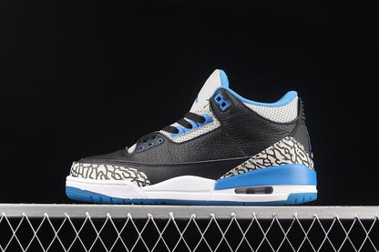 AIR JORDAN 3 RETRO SPORT BLEU-GRIS LOUP/NOIR