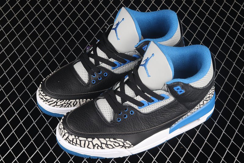 AIR JORDAN 3 RETRO SPORT BLEU-GRIS LOUP/NOIR
