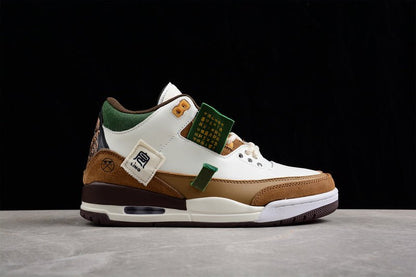 AIR JORDAN 3 SE BLANC/MARRON FONCÉ-VERT