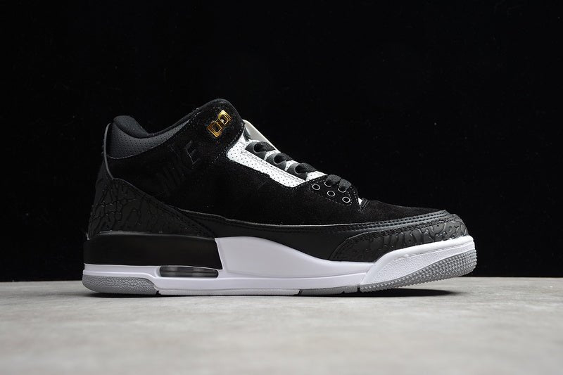 AIR JORDAN 3 TINKER NOIR/GRIS CIMENT-OR MÉTALLISÉ 