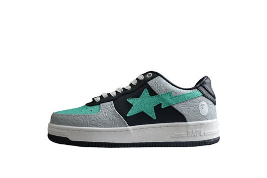 Baskets basses BAPE STA bleu turquoise et grises