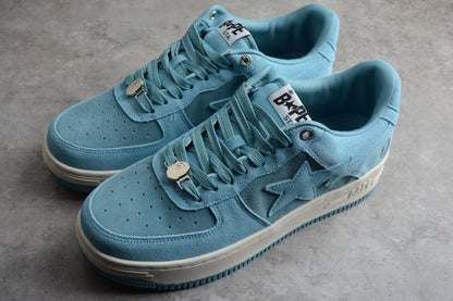 Baskets basses BAPE STA en daim bleu