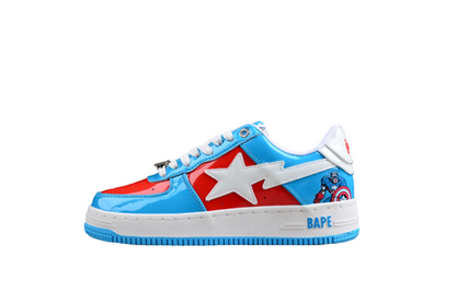 Baskets basses BAPE STA édition Captain America bleue et rouge