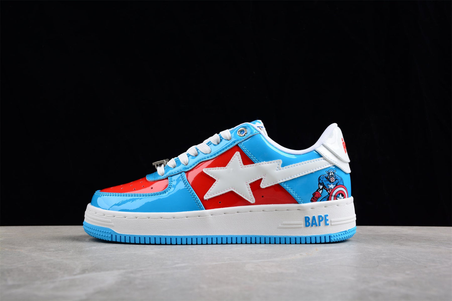 Baskets basses BAPE STA édition Captain America bleue et rouge