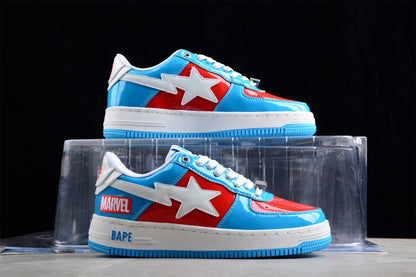 Baskets basses BAPE STA édition Captain America bleue et rouge