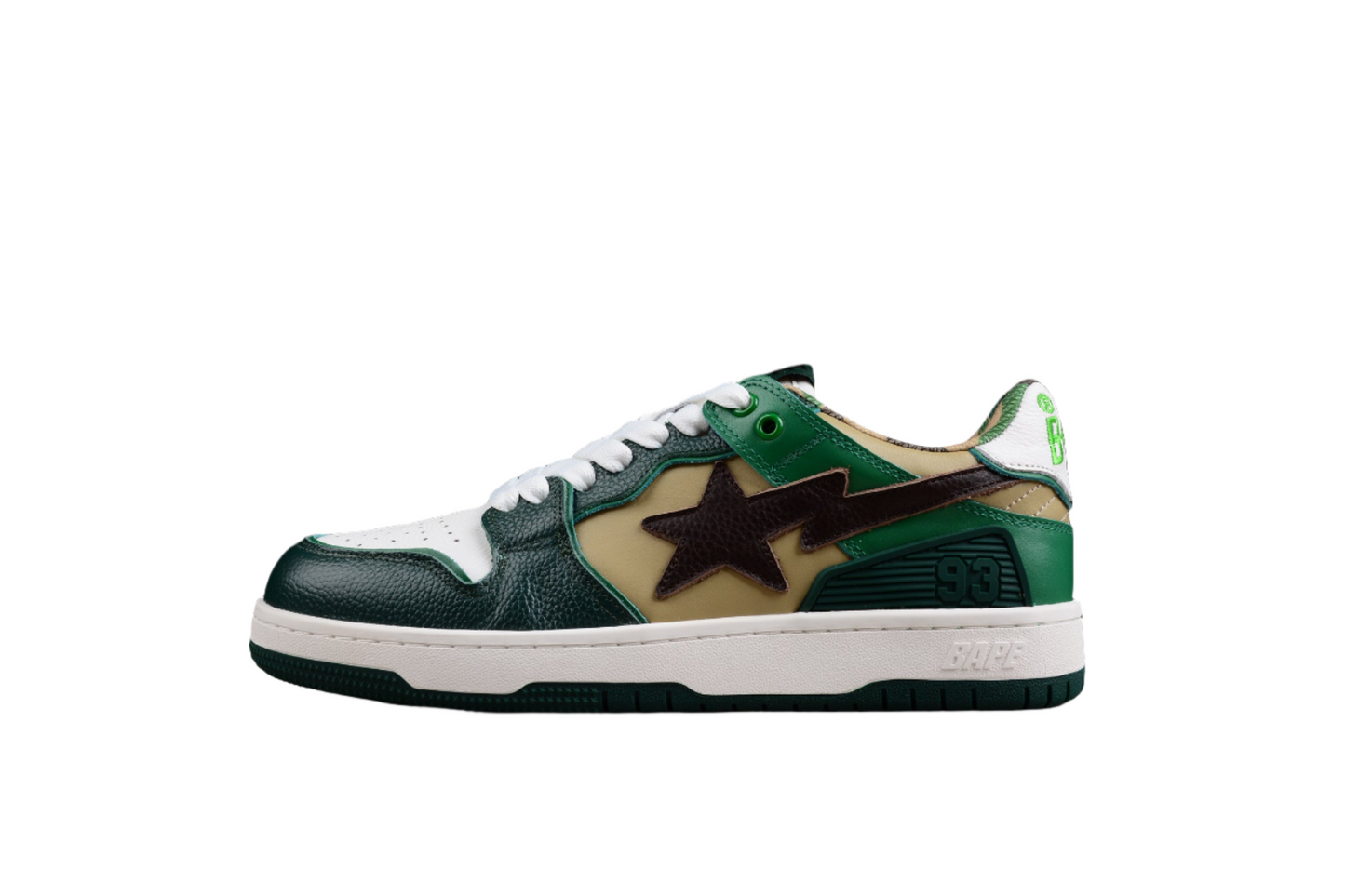 Baskets basses BAPE STA vertes et marron