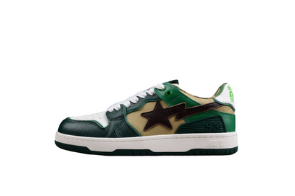 Baskets basses BAPE STA vertes et marron