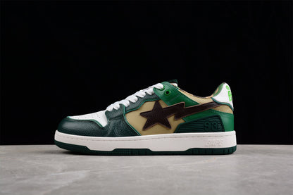 Baskets basses BAPE STA vertes et marron