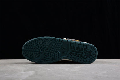 Baskets basses BAPE STA vertes et jaunes