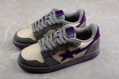 Baskets basses BAPE STA grises et violettes