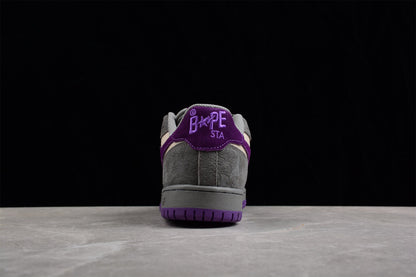 Baskets basses BAPE STA grises et violettes