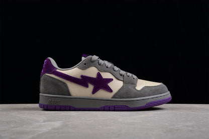 Baskets basses BAPE STA grises et violettes