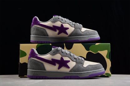 Baskets basses BAPE STA grises et violettes