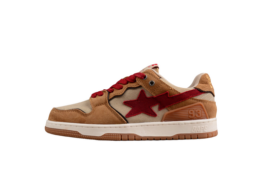 Baskets basses BAPE STA rouges et marron