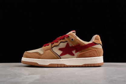 Baskets basses BAPE STA rouges et marron