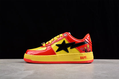 Baskets basses BAPE STA édition Iron Man rouge et jaune