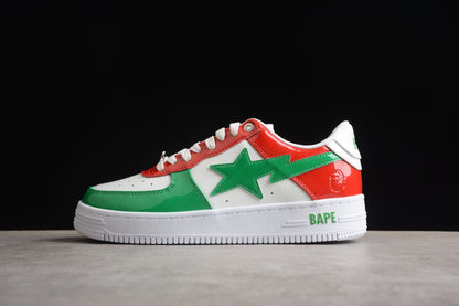 Baskets basses BAPE STA rouges, vertes et blanches