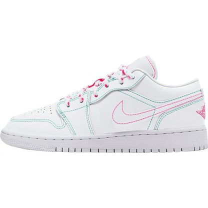 JORDAN 1 LOW x BLANC VERT ROSE 