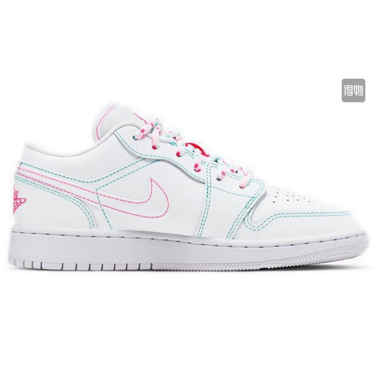 JORDAN 1 LOW x BLANC VERT ROSE 