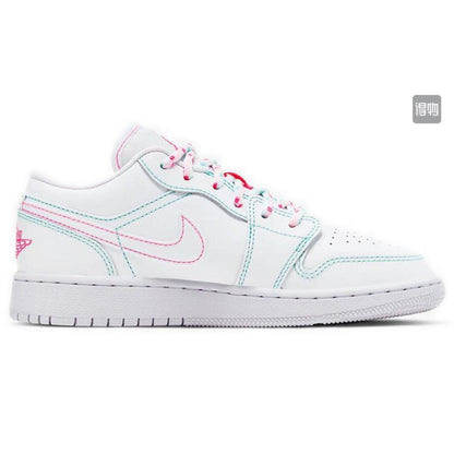 JORDAN 1 LOW x BLANC VERT ROSE 