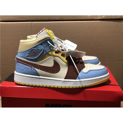 JORDAN 1 MID SE x FEARLESS MAISON CHATEAU ROUGE 