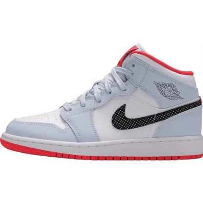 JORDAN 1 MID x HALF BLEU À POIS SWOOSH 