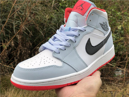 JORDAN 1 MID x HALF BLEU À POIS SWOOSH 