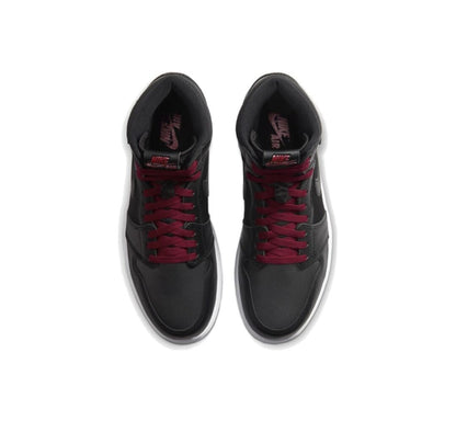 JORDAN 1 RETRO HIGH x BLACK SATIN GYM RED 