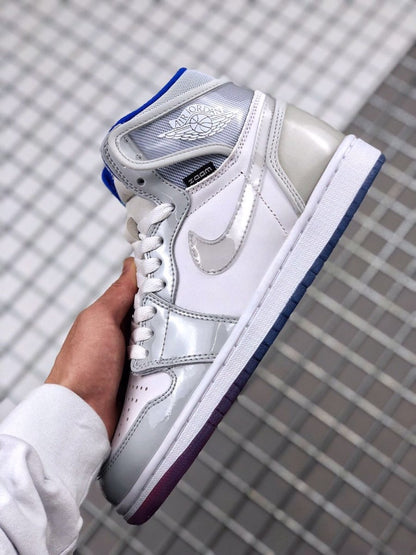 JORDAN 1 RETRO HIGH x ZOOM BLANC RACER BLEU 