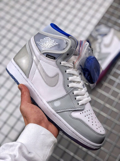 JORDAN 1 RETRO HIGH x ZOOM BLANC RACER BLEU 