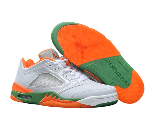 JORDAN 5 Low Blanc/Orange/Vert 